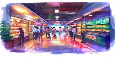 彩票投注站内彩民排队购买澳门彩的温馨场景，灯光明亮购彩氛围浓厚